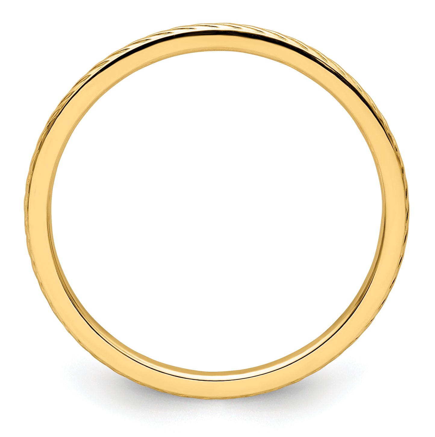 10K Yellow Gold 1.2mm Twisted Wire Pattern Stackable Band Size 4