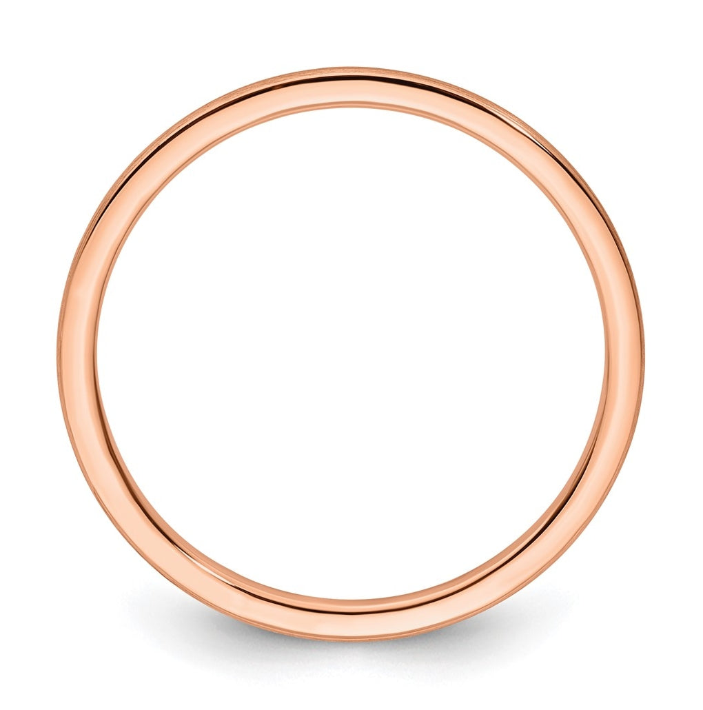10K Yellow Or White Or Rose Gold 1.2mm Half Round Satin Stackable Band Size 4.5