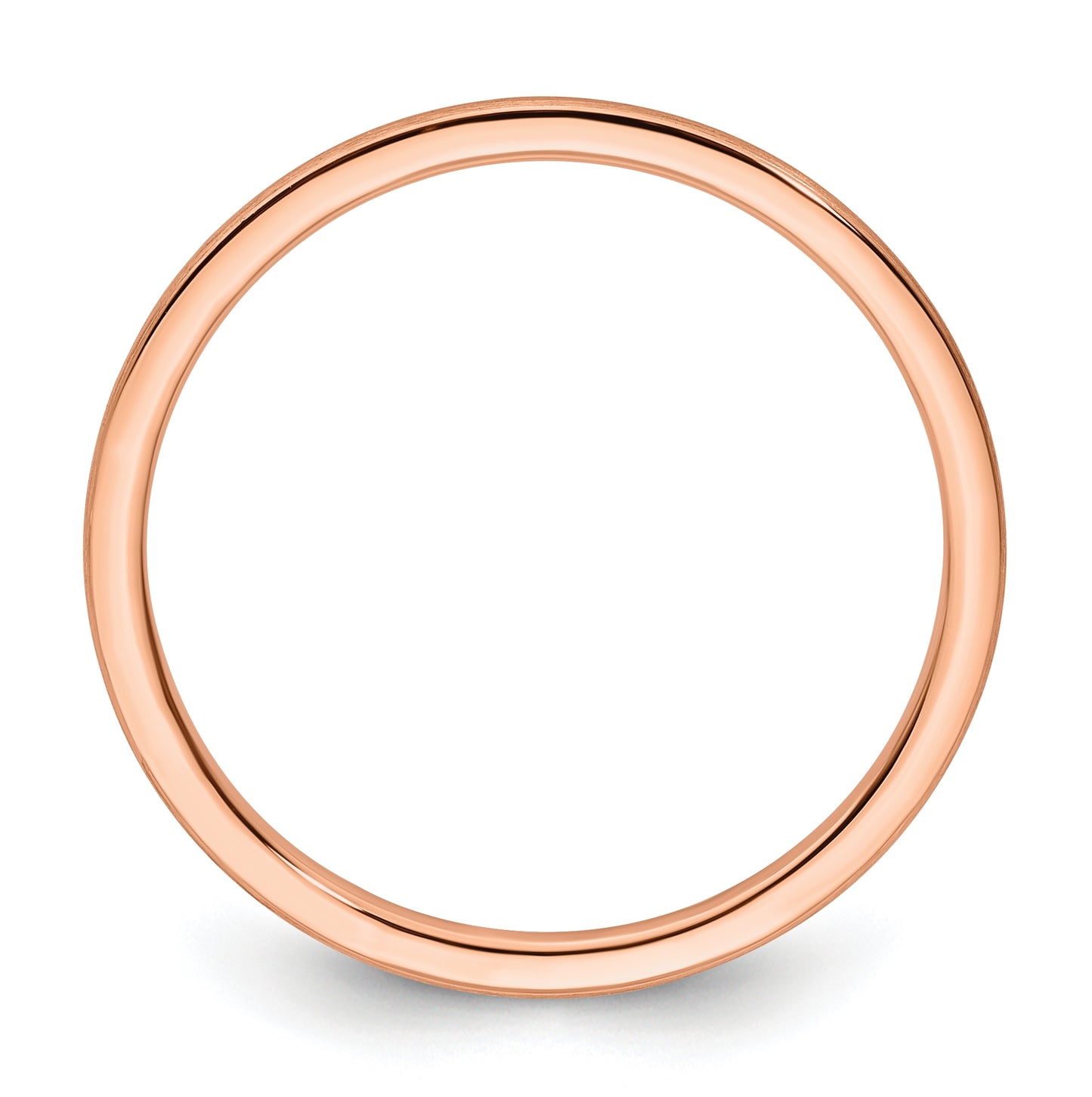 10K Rose Gold 1.2mm Half Round Satin Stackable Band Size 5.5