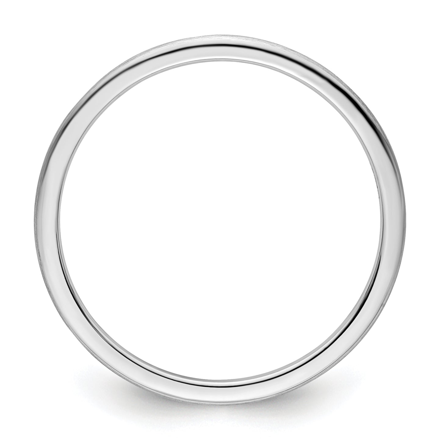 10K White Gold 1.2mm Half Round Satin Stackable Band Size 4.5