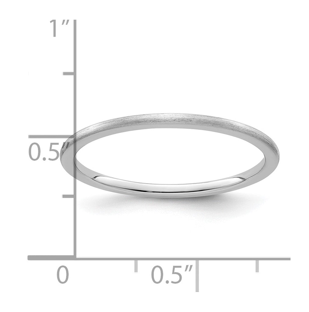 10K Yellow Or White Or Rose Gold 1.2mm Half Round Satin Stackable Band Size 4.5