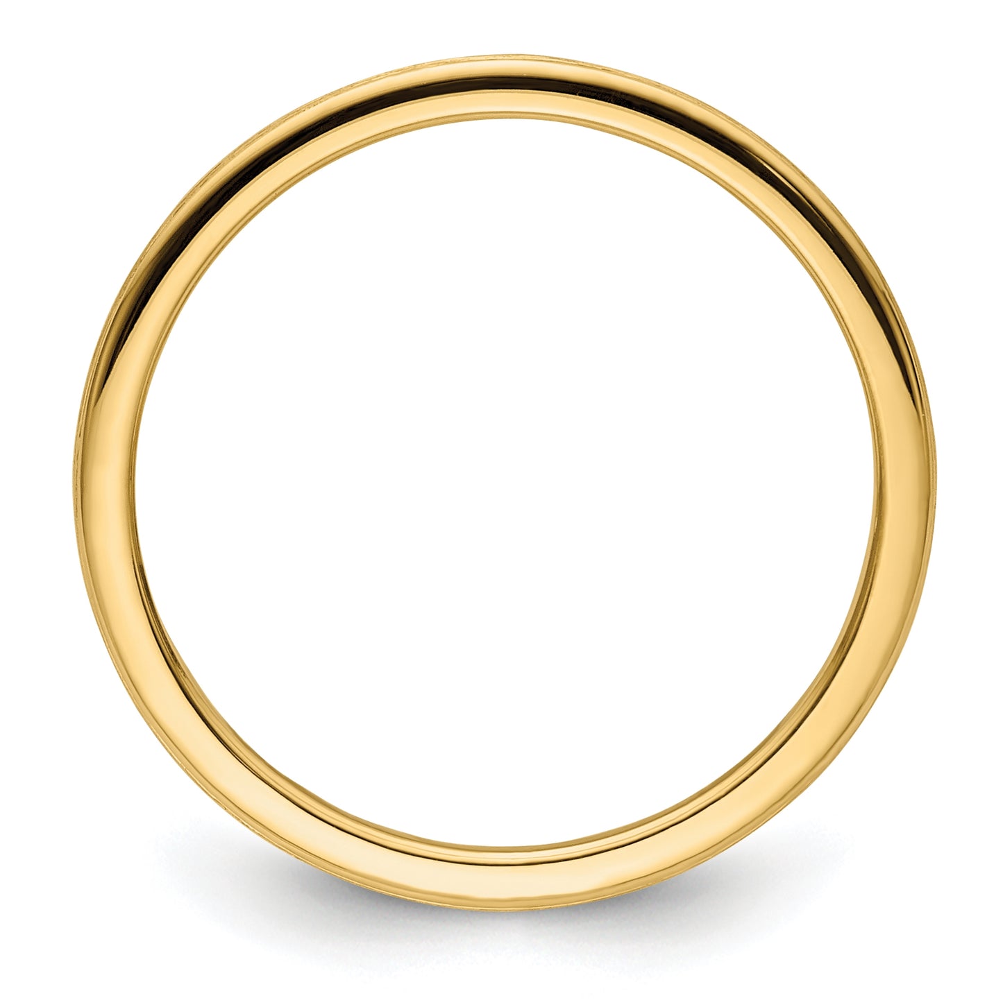 10K Yellow Gold 1.2mm Half Round Satin Stackable Band Size 4.5