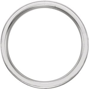 14K White Gold 6 Mm Polished Design Band With Milgrain Size 6