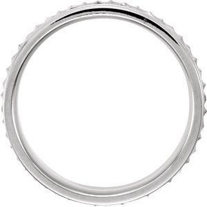 14K White Gold 7 Mm Polished Design Band With Milgrain Size 7.5