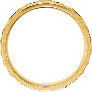 14K Yellow Gold Comfort-Fit Grooved Design Band Size 10.5