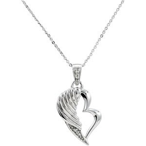 Sterling Silver Round 2 Mm  The Broken Wing Necklace, Length: 18 In