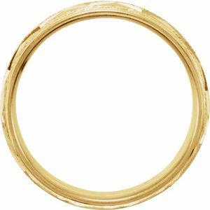 14K Yellow Gold 7 Mm Polished Design Band Size 11.5