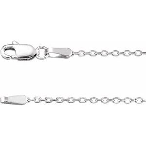 14K Rose Gold Or Rhodium Plated Sterling Silver 1.4 Mm Lobster Clasp Diamond-Cut Cable Chain