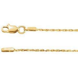 10K Yellow Gold Diamond-Cut Rope Chain, Length: 16 In, Width: 1 Mm