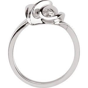 14K White Gold Polished Freeform Ring Size 6