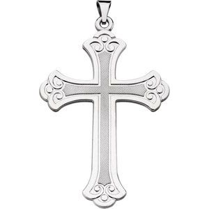 Sterling Silver 33 X 22 Mm Polished Cross Pendant