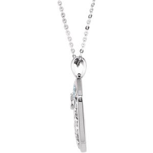 Sterling Silver Round 1.5 Mm  Handprints Boy Necklace, Length: 18 In