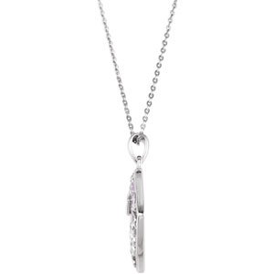 Sterling Silver Round 1.5 Mm  Handprints Girl Necklace, Length: 18 In
