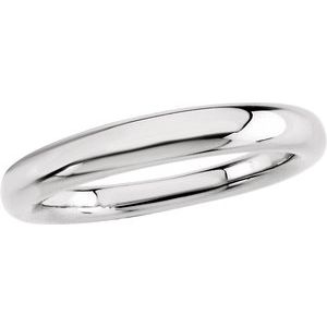 14K White Gold 3.5 Mm Polished Fancy Tapered Band Size 6