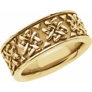 14K Yellow Gold 8.25 Mm Polished Celtic-Inspired Band Size 7