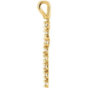 14K Yellow Or White Gold Round 1.3Mm Gh Si1-Si2 Lab Grown Diamond Cross Pendant