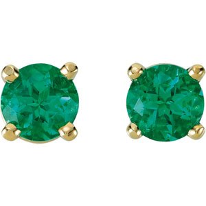 14K Yellow Gold Round 4 Mm Earrings