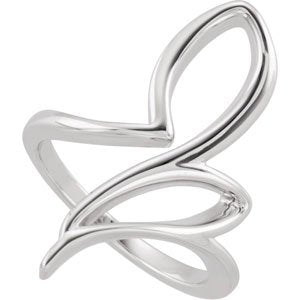 Sterling Silver Polished Freeform Ring Size 7