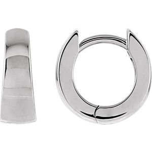 Sterling Silver Pair Hinged Earrings, Length: 10.25 Mm, Thickness: 4 Mm