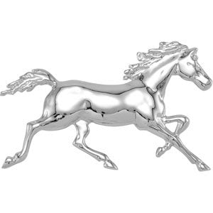 14K White Gold 27.3 X 42.2 Mm Polished Standardbred Trotter Pendant