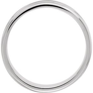 14K White Gold Grooved Design Band Size 6