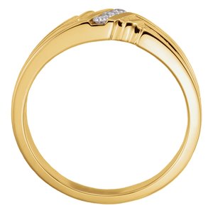 14K Yellow Or White Gold Natural Diamond Three-Stone Band