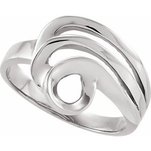 Sterling Silver Polished Freeform Ring Remount Size 7