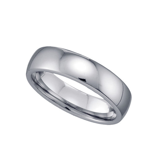 Tungsten Plain Dome Mens Comfort-fit 6mm Sizes 7 - 14 Wedding Band