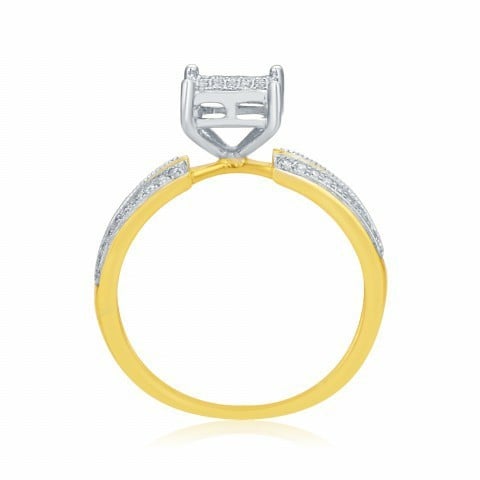10K Yellow Gold 0.19-0.20 Cttw Round Micro Pave Diamonds Ladies Ring