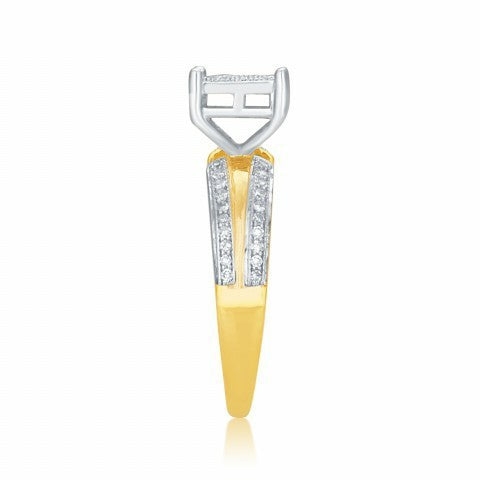 10K Yellow Gold 0.19-0.20 Cttw Round Micro Pave Diamonds Ladies Ring