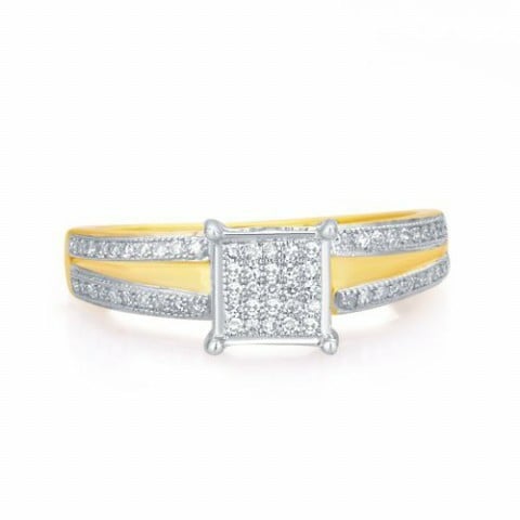10K Yellow Gold 0.19-0.20 Cttw Round Micro Pave Diamonds Ladies Ring