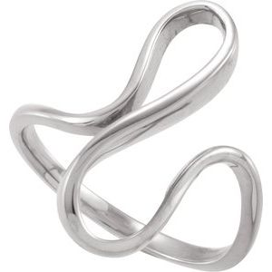 10K Yellow Gold Or Sterling Silver Polished Freeform Ring Size 6