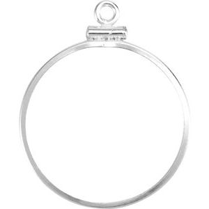 Sterling Silver 24.1 Mm Screw Top Polished Coin Edge Coin Frame Bezel Pendant