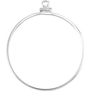 Sterling Silver 38.2x2.8 mm Polished Screw-Top Coin Edge Coin Frame Bezel Dangle