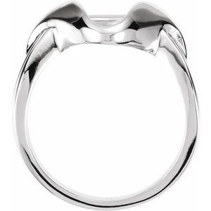 14K White Gold Polished Freeform Ring Remount Size 7