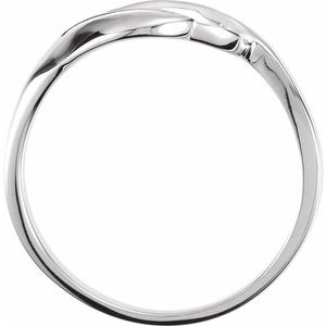 14K White Gold Polished Freeform Ring Size 7