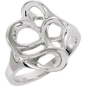 Sterling Silver Polished Freeform Ring Size 7