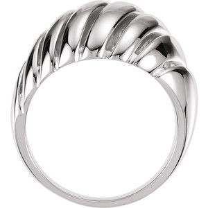 Sterling Silver 11.5 Mm Semi-Polished Dome Ring Size 6