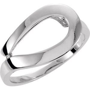14K White Gold Polished Freeform Ring Remount Size 6