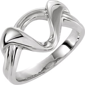 14K White Gold Polished Freeform Ring Remount Size 7