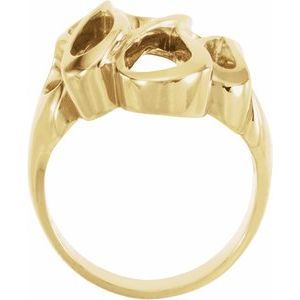 10K Yellow Gold Polished Freeform Ring Size 6