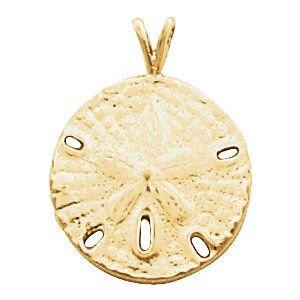 10K Yellow Gold 21 X 16 Mm Polished Sand Dollar Pendant