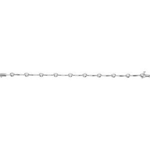 14K White Gold Round 3Mm Gh Si1-Si2 1 Ctw Lab Grown Diamond Line Bracelet, Length: 7.5 In