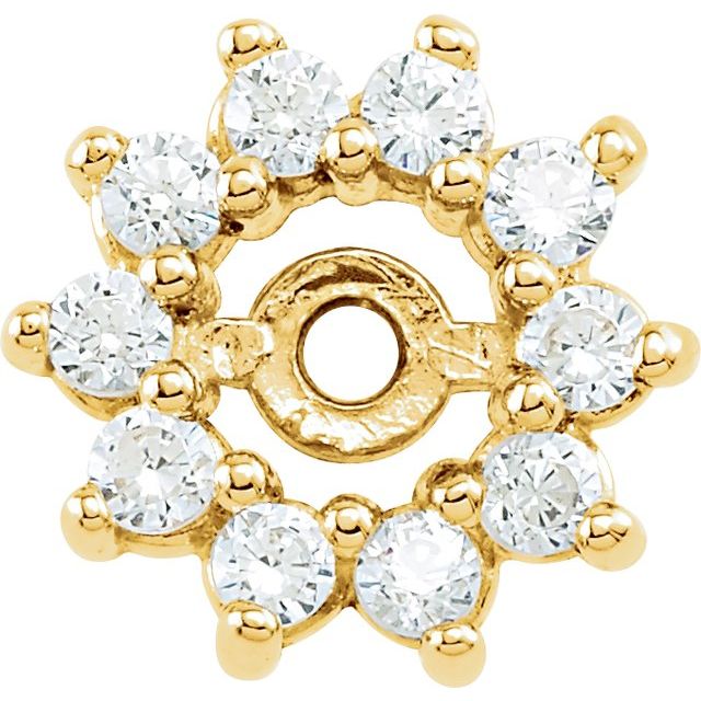 14K Yellow Or White Gold 2.6 Mm Polished 1/4 Ctw Natural Diamond Earring Jackets