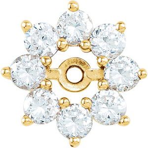 14k Yellow Or White Gold 4.2 Mm Polished 3/4 Ctw Lab-Grown Diamond Earring Jackets