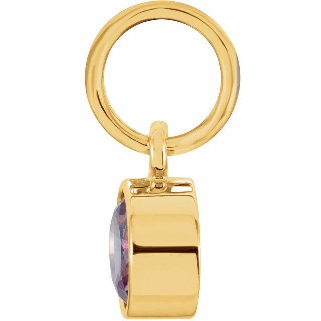 14K Yellow Or Rose Gold Round 4 Mm Polished Posh Mommy Imitation Gemstone Charm/Pendant