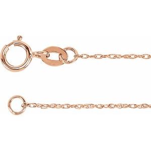 10K Rose Gold Rope Chain, Length: 16 In, Width: 1 Mm