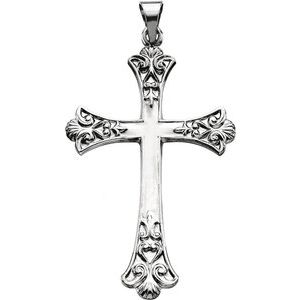 Sterling Silver 38 X 26 Mm Polished Cross Pendant
