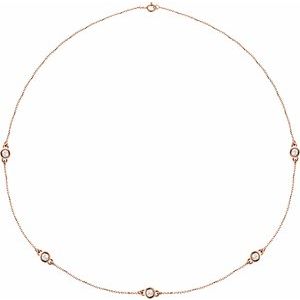 14K Rose Gold 5-Stone 3.65 Mm Si1-Si2, G-H Each Polished 1 Ctw Lab-Grown Diamond Necklace