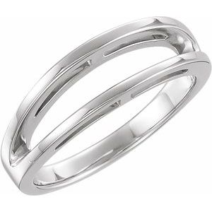 14K White Gold Polished Freeform Ring Size 6